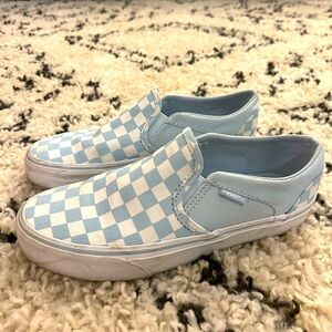 Vans Slip-on Checkerboard blue/white; great condition. Only worn several times.